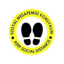 Sosyal Mesafe Etiketi / Türkçe - İngilizce Sticker 20x20 Diğer