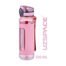 Uzspace 520ml Tritan Su Matarası Silikon Korumalı Kaydırmaz Gövde Pudra Pembe