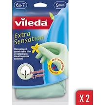 Vileda Extra Sensation Temizlik Eldiveni No 6,5-7 Küçük Boy 2'li