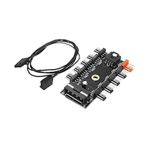 4337 10 Port Fan Çoklayıcı Y Pwm Splitter 4 Pin 12v Switch Power Güç Ide Çoğaltıcı Molex Kanal Kasa