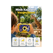 Çocuk Dijital Kamera Hd Fotoğraf Ve Video Çekimi 2.0 İnç Tft Ekran Type-c Şarjlı Mini Tripodlu Çok Renkli