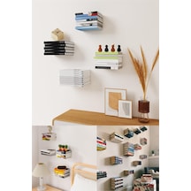 Görünmez Dekoratif Sihirli Duvar Kitaplığı Dayanıklı Metal Kitaplık Duvar Rafı 4 Adet Diğer