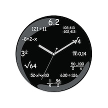 En Çok Satılan Matematik Formülsel Grafik Çap 30cm Sessiz Akar Bombeli Gerçek Cam Duvar Saati Çok Renkli