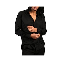 Dicotto Siyah Dar Kesim Micro Kumaş Kol Düğmeli Slim Fit Erkek Gömlek - 201-6 001
