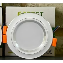 7W 3 Renk Sıva Altı Led Downlight Spot - Beyaz -Krom Kasa