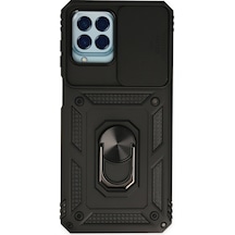 Samsung Galaxy Uyumlu M33 Kılıf Pars Lens Yüzüklü Silikon - Siyah Bzsxx00 1