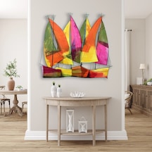Renkli Yelkenliler Iı - Metal Tablo - Dec0168 80 X 73 Cm Çok Renkli