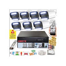 7 Li Araç İnsan Yüz Tanımalı Hareket Algılayan 5 Mp Lens 12 Warm Led Gece Renkli Kamera Seti 3312w