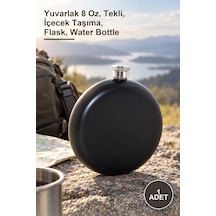 1 Adet Paslanmaz Çelik Matara Yuvarlak 8 Oz, Tekli, İçecek Taşıma, Flask, Water Bottle
