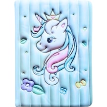 Puffy Cute Unicorn Not Defteri 13 X 18 Cm 96 Ypr. Çizgili Açık Yeşil