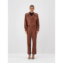 Xint Camel Deri Görünümlü Regular Fit Pantolon 201240