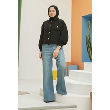 Neways 1152-bol Paça Pantolon Mavi Çok Renkli