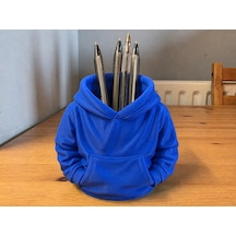 3d Baskı Kapüşonlu Sweatshirt Kalemlik - Masaüstü Organizer-mavi Çok Renkli