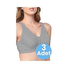 Tezzgelsin Kadın Pamuklu Penye Yarım Atlet 3 Adet Gri