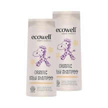 Ecowell Bebek Saç & Vücut Şampuanı Set Organik & Vegan Sertifikalı - Parabensiz Doğal Konak Önleyici 2x300 Ml