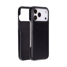 Bloomcase Ultimate Jacket Obsidian Black Apple Uyumlu iPhone 17 Pro Max 6.9" Hakiki Deri Kılıf Siyah