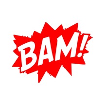 Bam Araba Sticker 17x17 Cm Kırmızı