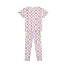Antebies Kalpli Dama Kısa Kollu Tshirt Taytlı Pijama Takımı Pembe