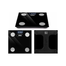 Dijital - Pilli Cam Banyo Baskülü Lcd Ekran - Sıcaklık Göstergeli 180kg/50gr 28x28cm Sbs-4466 5468 Çok Renkli 44178536