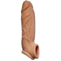 Erofoni Ucu 4 Cm Dolgulu 15 Cm Ultra Süper Realistik Kaliteli Uzatmalı Penis Kılıfı