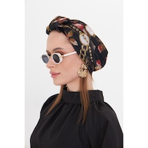 Hürrem Bone Bordo Pratik Hazır Geçmeli Tesettür Bone Kesik Elyaf Retro Desenli 2409 16 Bordo
