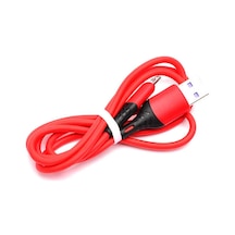 Go Des GD-UC519 Micro USB Kablo 2.4A Şarj Kablosu 100 cm Data Kablo ZORE-258887 Kırmızı