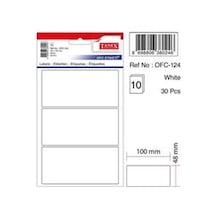 Tanex Ofis Etiketi Poşetli 48x100 Mm Beyaz 10 Yap 30 Etiket