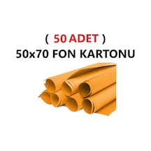 50 Adet 50x70 Cm Turuncu Renkli Fon Kartonu Rulo Canlı Renk Büyük Boy Anaokulu Kreş Okul