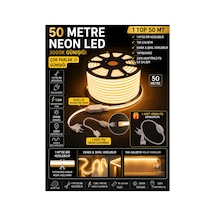 50 Metre Neon Led Şerit Led,günışığı-3000k, Esnek Led Çok Parlak,led, Kesilebilir,dekoratif Dış Aydınlatma Bahçe Aydınlatma,tavan Aydınlatma,gözalıcıaydınlatma Günışığı-3000k
