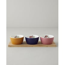 English Home Garden Serenity Stoneware 4 Parça Sunumluk 9,5x5 Cm Renkli Çok Renkli