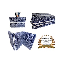 Katlanır Yer Yatağı Ve Tek Kişilik Sünger Katlanır Minder Yatak 70x180 Cm 6 Cm Lacivert Yıldız