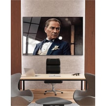 Atatürk Cam Tablo Yapay Zeka Modern Ev Ofis Salon Kurum Hediyelik Tablo