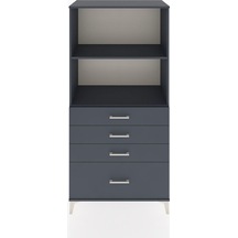 Hyperion Dolap 2 Raflı 4 Çekmeceli 88x44x182 Antrasit-antrasit Antrasit