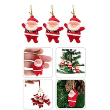 3 Lü Noel Baba Figürlü Yılbaşı Çam Ağacı Süs Seti Noel Adam Yeni