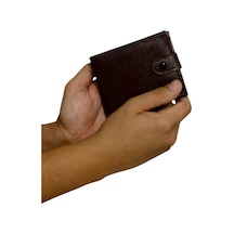 Premium Serisi Lüks Deri Özel Üretim Yatay Patlı Erkek Cüzdanı Kahverengi