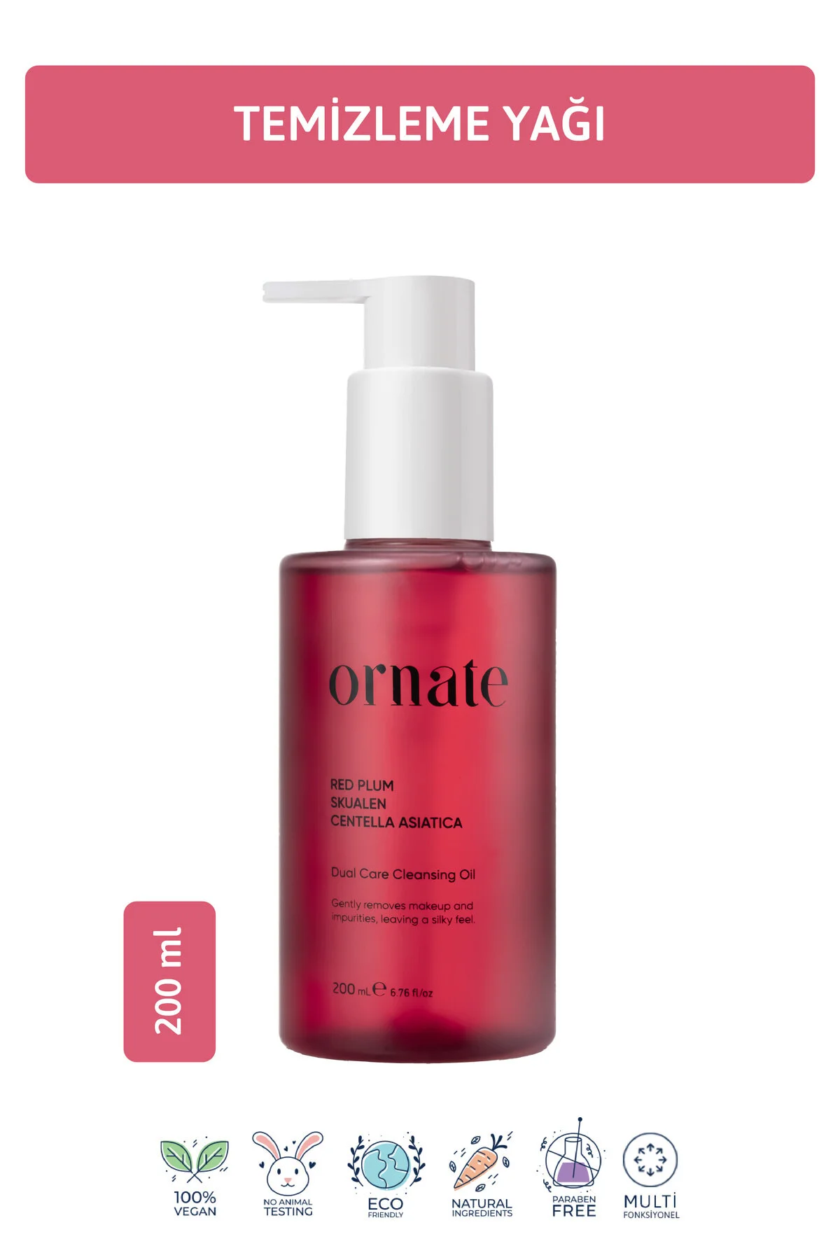 Yüz Ve Vücut İçin Arındırıcı, Makyaj Temizleme Yağı Cleansing Oil Tüm Cilt Tipleri 200ml