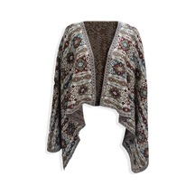 Uludağ Triko Kadın Taş Etnik Desenli Kilim Şal
