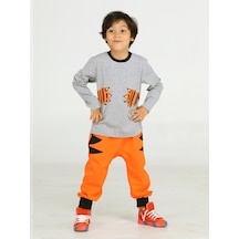 Casabony Tiger Paws Turuncu Pantolon+T-Shirt Takım-Turuncu