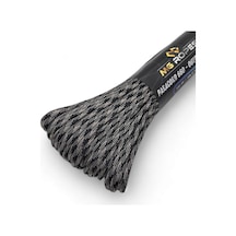 Mg Ropes Bileklik Ve Outdoor Polyester Paracord İp 4 Mm 660 Lb 30 Metre Gri Siyah (10 Çekirdek)