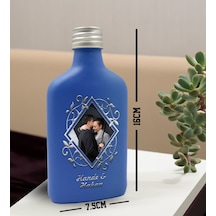 Bk Gift Kişiye Özel İsimli Fotoğraflı Cam Şişede Kolonya 200 Ml 80 Derece, Özel Tasarım Şişe, Hediye Kolonya Mavi