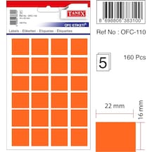Tanex Etiket Ofc-110 16x22mm Turuncu 10'lu 2 Adet