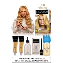 Sea Color Set Saç Boyası 9.0 Buğday Sarısı 2 Li +pratik Boya Kabı