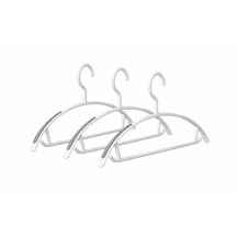 Microcase Plastik Kaliteli Kaydırmaz Pad'li Elbise Askılığı 3 Adet Al5710 Beyaz