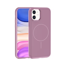 Zore İphone 11 Kılıf M-safe Şarj Özellikli Metal Kamera Çerçeveli Ogaa Edi Silikon Kapak - Mor