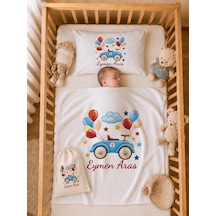 Erkek Bebek Doğum Hediyesi İsme Özel 80x80 Cm Bebek Battaniyesi 35x45 Cm Yastık Kılıfı Ham Bez Kıyafet Kesesi 2059ybk0x Krem