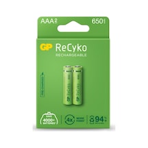 Gp Şarjlı Pil AAA İnce 650MAH Ni-MH 2 Adet Gp Recyko