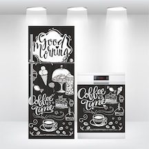 Buzdolabı Ve Bulaşık Makinesi Kapak Folyo Kaplama Coffee Time (382550647)