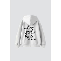 Metallica And Justice For All Baskılı Oversize Unisex Beyaz Beyaz