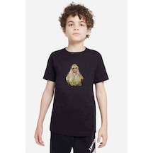 Tshirthane Lady Gaga Yellow Baskılı Unisex Çocuk Siyah T-Shirt