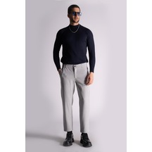 Braccas Beli Yarım Lastikli Slim Fit Chino Crop Pantalon Gri Gri Braccas Beli Yarım Lastikli Slim Fit Chino Crop Pantalon Gri Gri